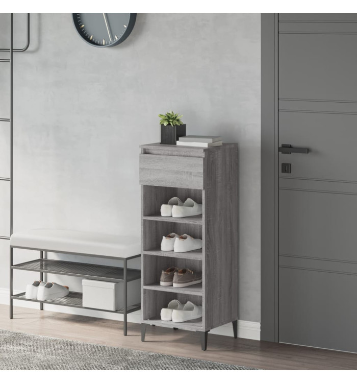 Étagère à chaussures Sonoma gris 40x36x105 cm Bois ingénierie | Mobilier & Déco