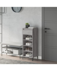 Étagère à chaussures Sonoma gris 40x36x105 cm Bois ingénierie | Mobilier & Déco