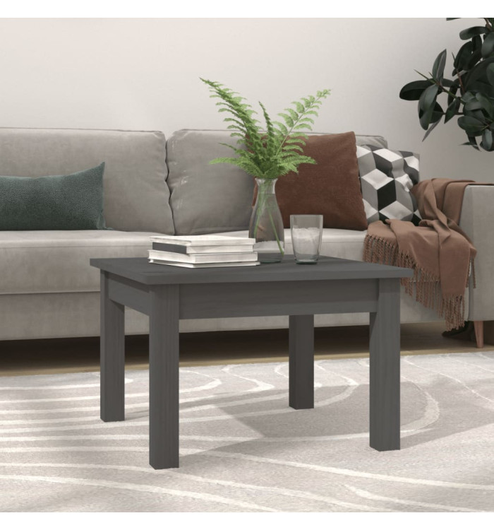 Table basse Gris 45x45x30 cm Bois massif de pin | Mobilier & Déco