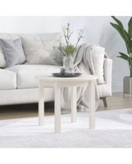 Table basse Blanc Ø 55x45 cm Bois massif de pin | Mobilier & Déco