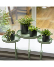 Esschert Design Plateau pour plantes avec pince rond vert L | Mobilier & Déco