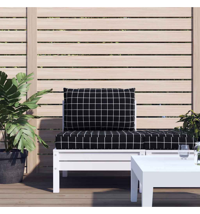 Coussins de palette lot de 2 motif à carreaux noir tissu Oxford | Mobilier & Déco