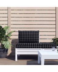 Coussins de palette lot de 2 motif à carreaux noir tissu Oxford | Mobilier & Déco
