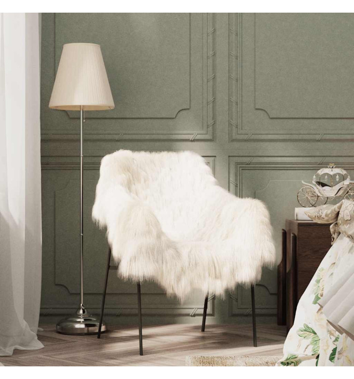 Housse de chaise en peau de mouton islandaise Crème 70x110 cm | Mobilier & Déco
