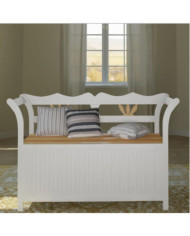Banc de rangement 126x42x75 cm Bois Blanc | Mobilier & Déco