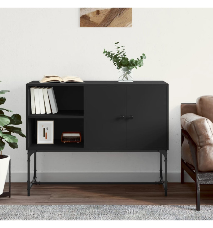 Buffet noir 100x40x79,5 cm bois d'ingénierie | Mobilier & Déco