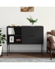 Buffet noir 100x40x79,5 cm bois d'ingénierie | Mobilier & Déco