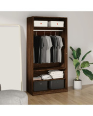 Garde-robe chêne marron 100x50x200 cm bois d'ingénierie | Mobilier & Déco