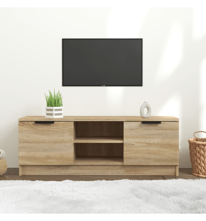 Meuble TV Chêne sonoma 102x35x36,5 cm Bois d'ingénierie | Mobilier & Déco