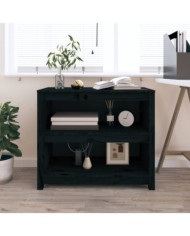 Bibliothèque Noir 80x35x68 cm Bois de pin massif | Mobilier & Déco