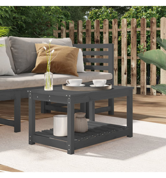 Table de jardin gris 82,5x50,5x45 cm bois massif de pin | Mobilier & Déco