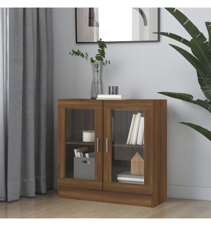 Armoire à vitrine Chêne marron 82,5x30,5x80cm Bois d'ingénierie | Mobilier & Déco
