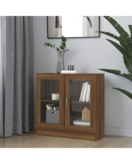 Armoire à vitrine Chêne marron 82,5x30,5x80cm Bois d'ingénierie | Mobilier & Déco