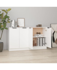 Buffets 2 pcs blanc 60x30x70 cm Bois d'ingénierie | Mobilier & Déco