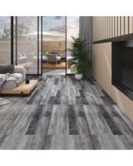 Planches de plancher PVC Non auto-adhésif 5,26 m² Gris brillant | Mobilier & Déco