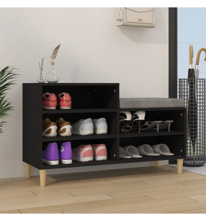 Armoire à chaussures Noir 102x36x60 cm Bois d'ingénierie | Mobilier & Déco