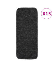 Tapis d'escalier 15 pcs 60x25 cm Anthracite Rectangulaire | Mobilier & Déco