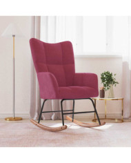 Chaise à bascule Rouge bordeaux Velours | Mobilier & Déco