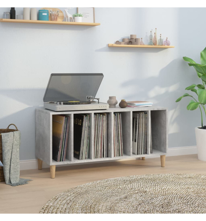 Armoire à disques gris béton 100x38x48 cm bois d'ingénierie | Mobilier & Déco