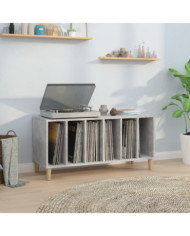 Armoire à disques gris béton 100x38x48 cm bois d'ingénierie | Mobilier & Déco