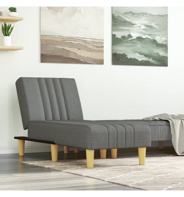 Chaise longue gris foncé tissu | Mobilier & Déco
