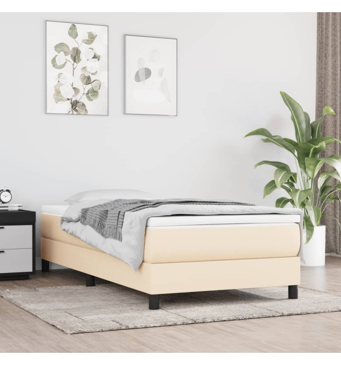 Matelas de lit à ressorts ensachés Crème 90x200x20 cm Tissu | Mobilier & Déco