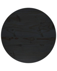 Dessus de table Noir Ø50x2,5 cm Bois de pin massif | Mobilier & Déco