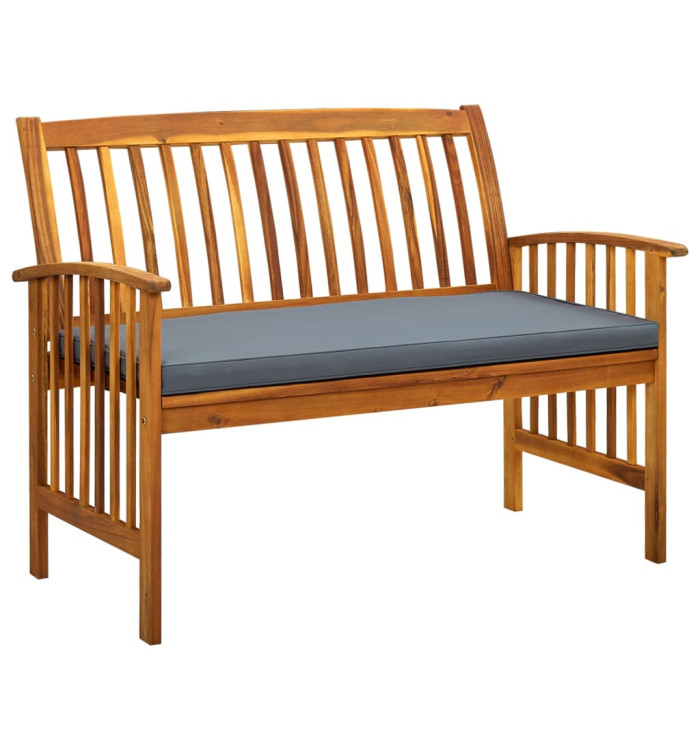 Banc de jardin avec coussin 119 cm Bois solide d'acacia | Mobilier & Déco