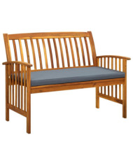 Banc de jardin avec coussin 119 cm Bois solide d'acacia | Mobilier & Déco