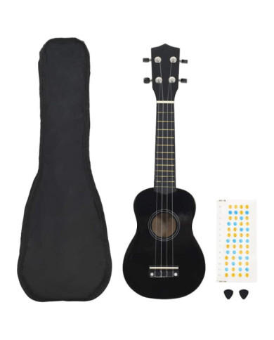 Jeu de ukulélé soprano avec sac pour enfants Noir 21" | Mobilier & Déco