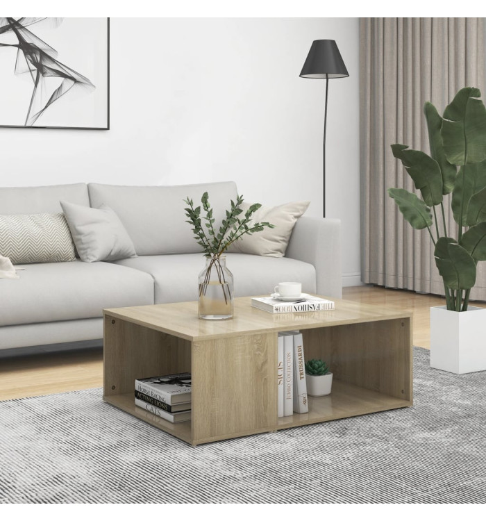 Table basse chêne sonoma 90x67x33 cm bois d'ingénierie | Mobilier & Déco