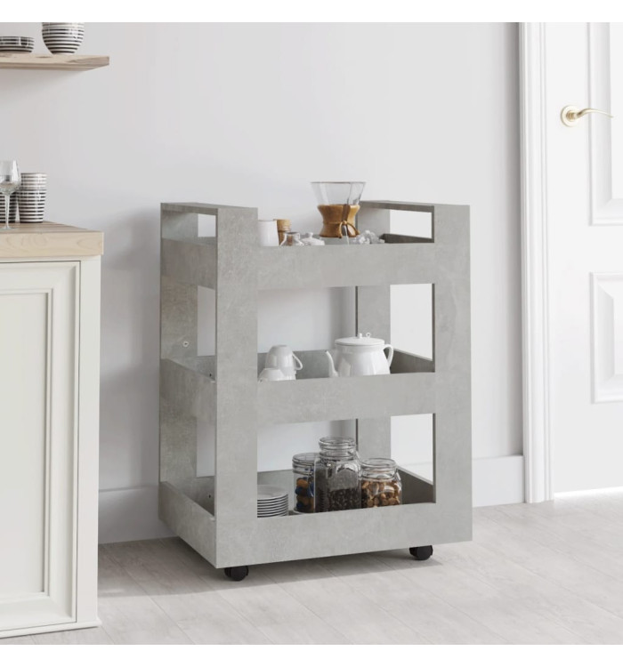 Chariot de cuisine Gris béton 60x45x80 cm Bois d'ingénierie | Mobilier & Déco
