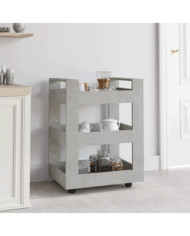 Chariot de cuisine Gris béton 60x45x80 cm Bois d'ingénierie | Mobilier & Déco