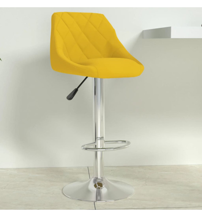Tabouret de bar Jaune moutarde Velours | Mobilier & Déco