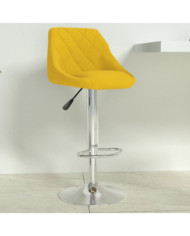 Tabouret de bar Jaune moutarde Velours | Mobilier & Déco