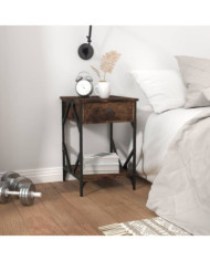 Table de chevet chêne fumé 40x42x60 cm bois d'ingénierie | Mobilier & Déco