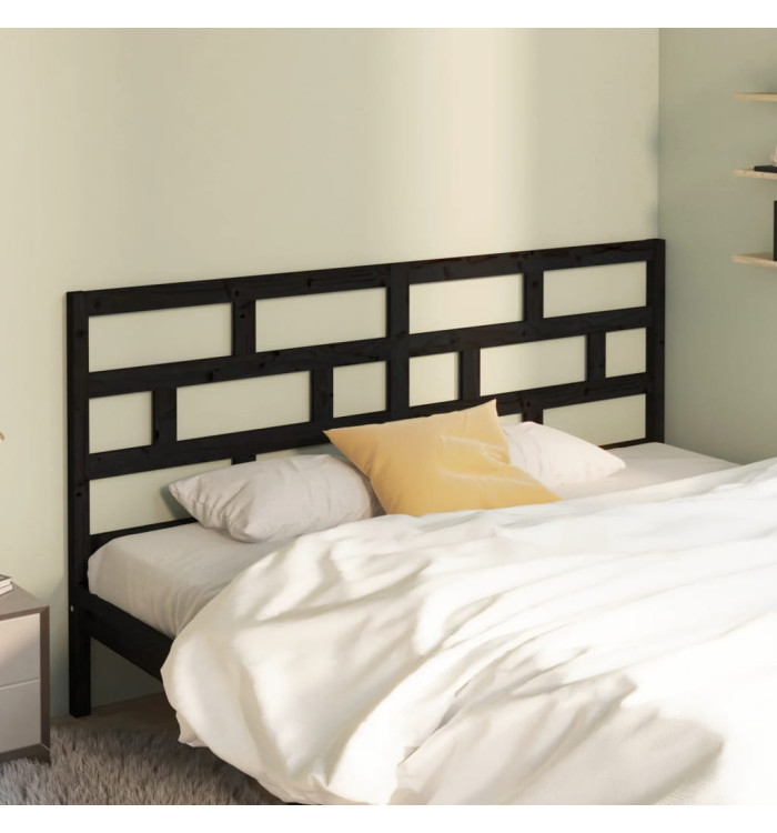 Tête de lit Noir 186x4x100 cm Bois massif de pin | Mobilier & Déco