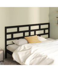 Tête de lit Noir 186x4x100 cm Bois massif de pin | Mobilier & Déco