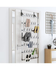Étagère à chaussures suspendue Argenté 66x13x139 cm | Mobilier & Déco