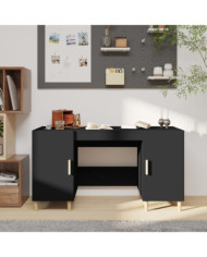 Bureau Noir 140x50x75 cm Bois d'ingénierie | Mobilier & Déco