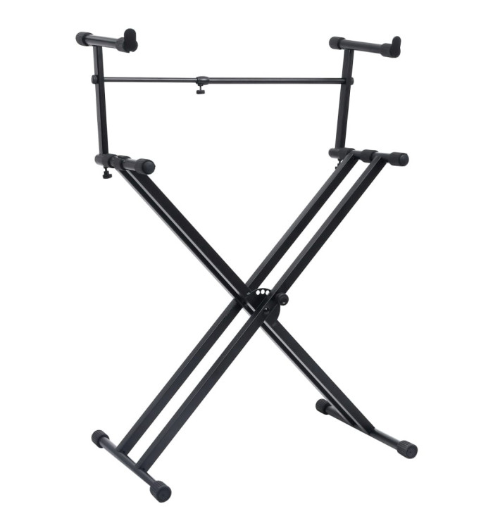 Support de clavier à double empattement et cadre en X Noir | Mobilier & Déco