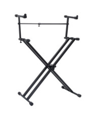 Support de clavier à double empattement et cadre en X Noir | Mobilier & Déco