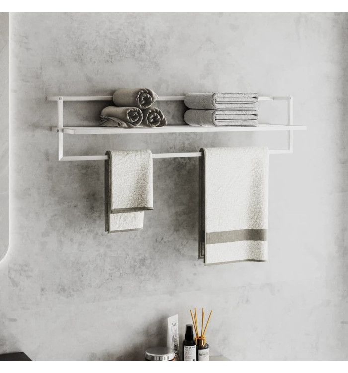 Porte-serviettes Blanc 95x25x22 cm Fer | Mobilier & Déco