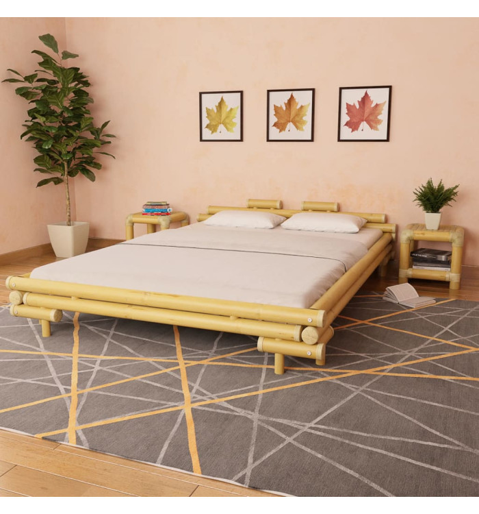 Cadre de lit sans matelas bambou 160x200 cm | Mobilier & Déco