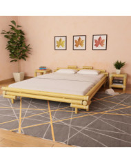 Cadre de lit sans matelas bambou 160x200 cm | Mobilier & Déco