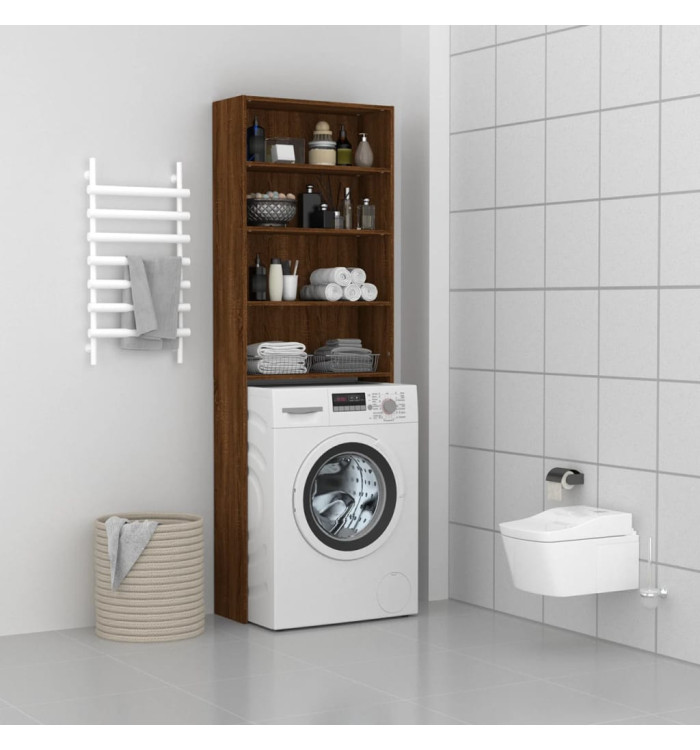 Meuble pour machine à laver Chêne marron 64x24x190 cm | Mobilier & Déco