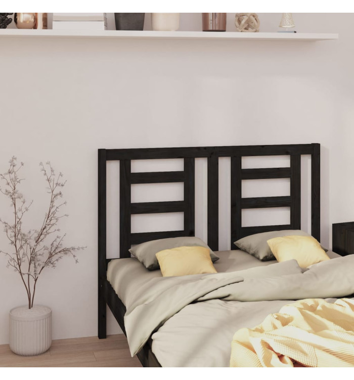 Tête de lit Noir 141x4x100 cm Bois massif de pin | Mobilier & Déco
