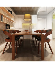 Chaises à manger lot de 6 marron similicuir | Mobilier & Déco