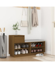 Armoire à chaussures Marron miel 110x34x61cm Bois de pin massif | Mobilier & Déco