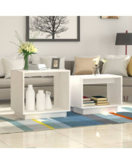 Tables basses gigognes 2 pcs Blanc Bois de pin massif | Mobilier & Déco